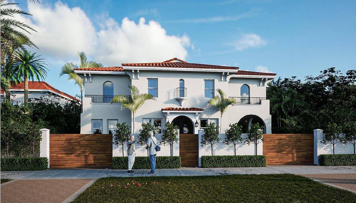 Large classic Mediterranean home overlooking the Bayshore Par 3 Park.