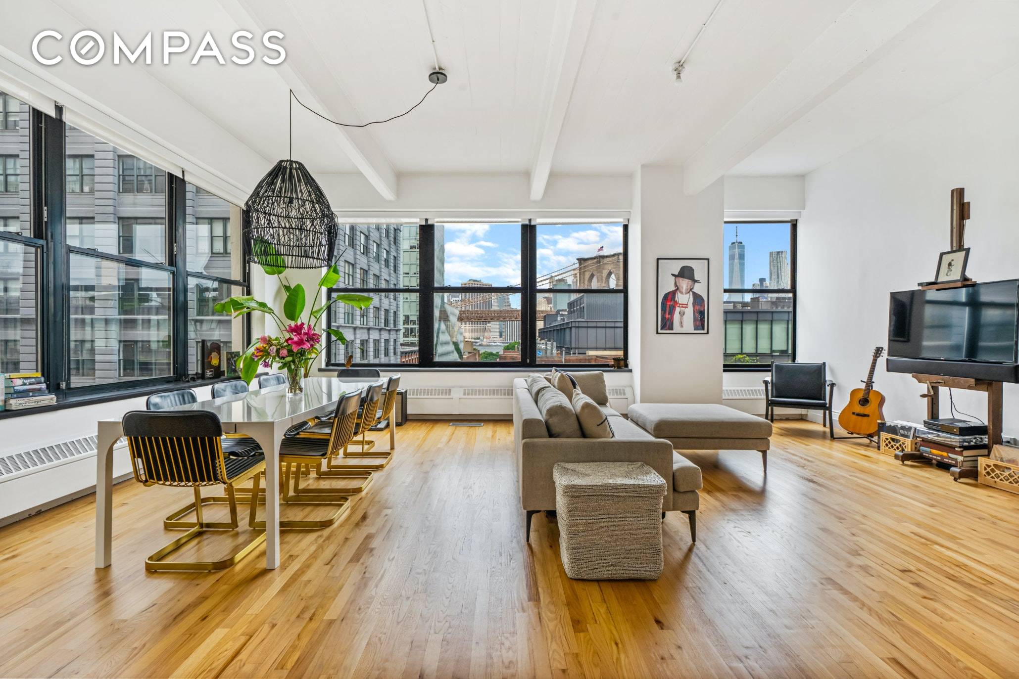 Enjoy breathtaking views of downtown Manhattan, the East River and the Brooklyn Bridge from this enormous, 2005 square foot 2 bedroom, 2.