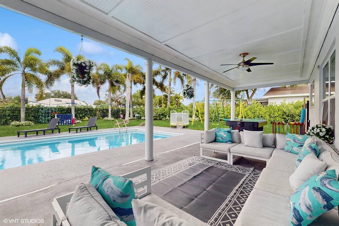 Beautifully renovated 5 3 residence with big pool and huge yard with an extensive range of amenities for kids and adults.