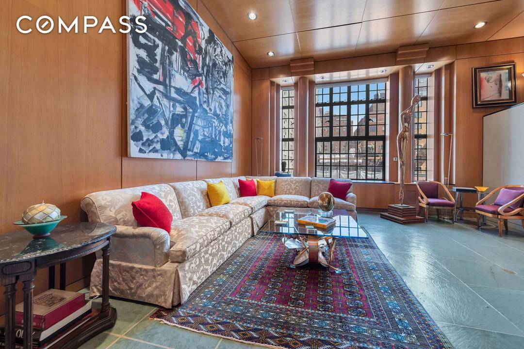 Elegant Living at The Carlyle House, designed by Charles Gwathmey, of Gwathmey Siegal architects.