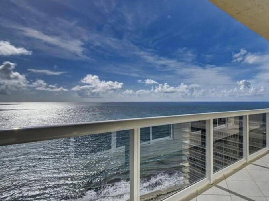Full Ocean Front View ! Private Beach access, pool, cabanas and BBQ areas.