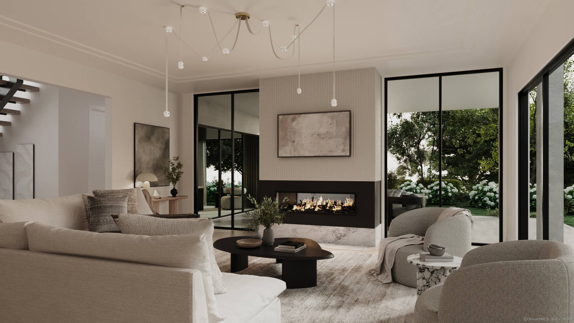 Construction is underway atop this quiet cul de sac in coveted Greens Farms, Westport.