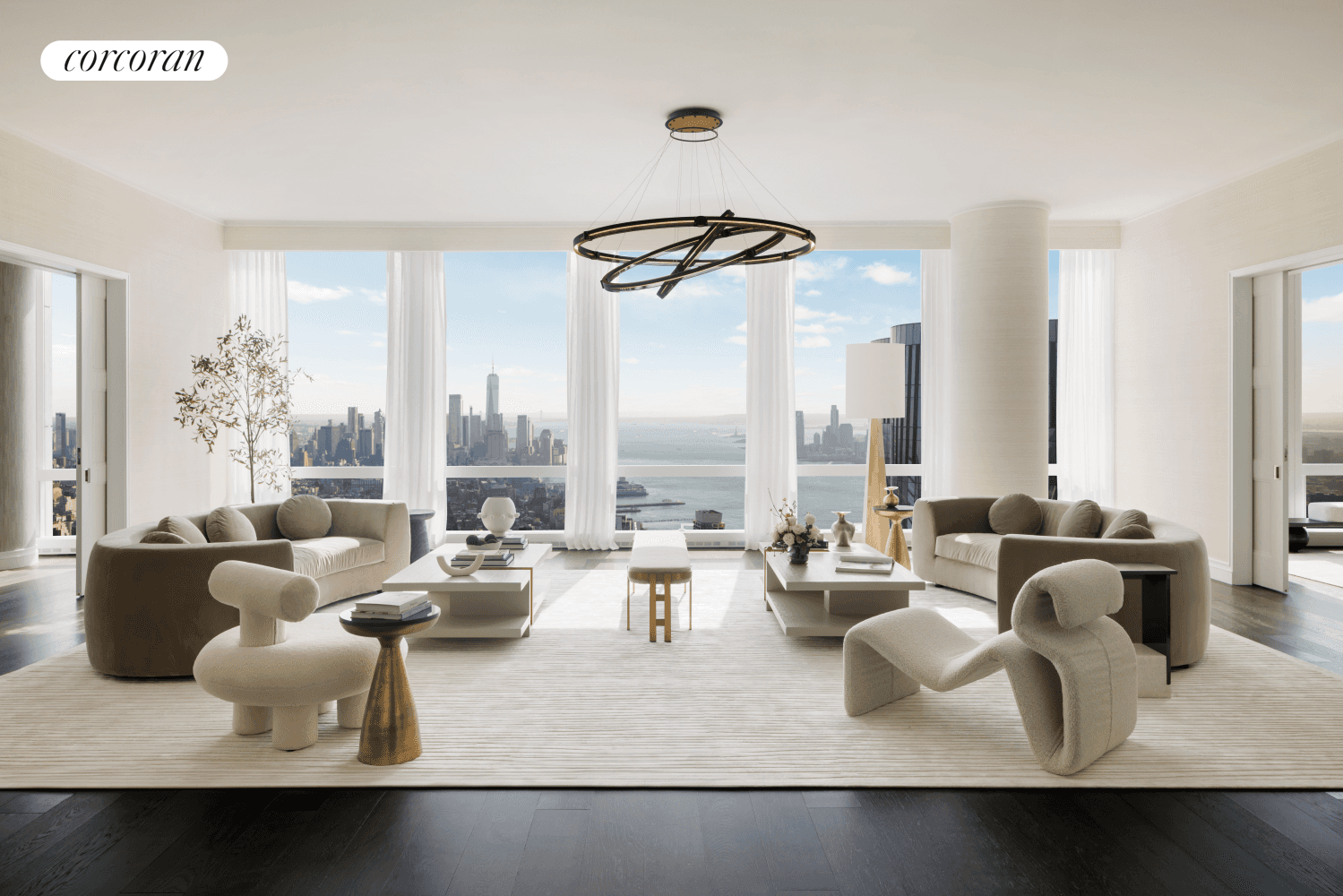 EXPERIENCE SWEEPING VIEWS OF THE HUDSON RIVER FROM THIS EXPANSIVE FIVE BEDROOM HOME SPANNING THE ENTIRE SOUTHERN FACADE OF THE BUILDING.