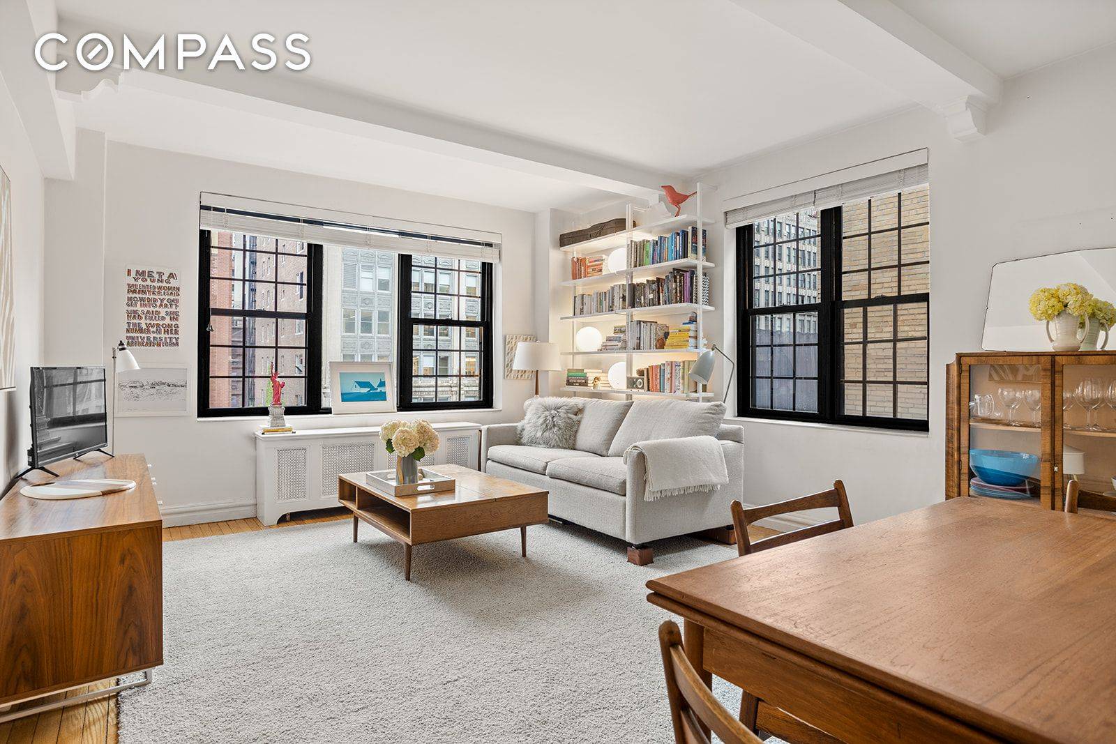 Happy, peaceful Gramercy home in a bright, sunny ninth floor one bedroom with a southern exposure overlooking the roof of a church.