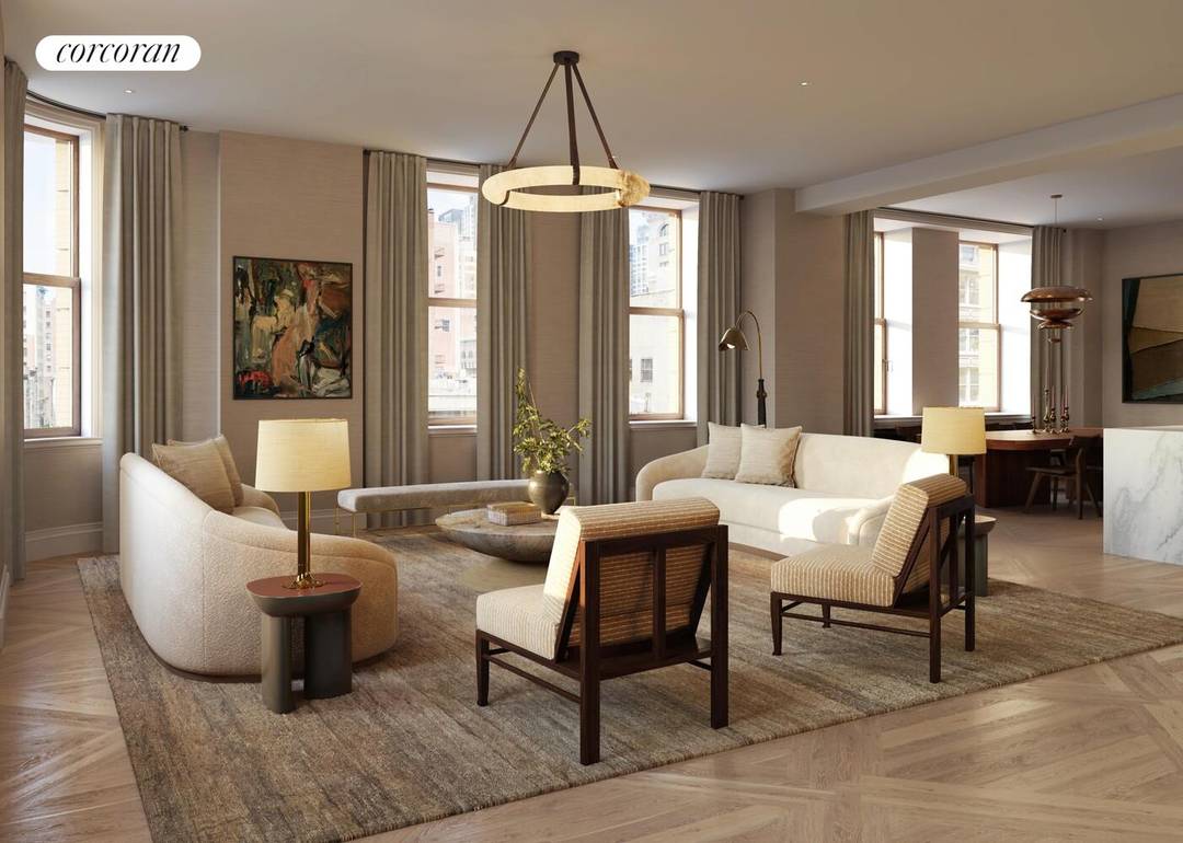 This exceptional three bedroom, three bathroom home at The Flatiron Building spans 3, 054 square feet and presents a rare opportunity to inhabit a true architectural icon.