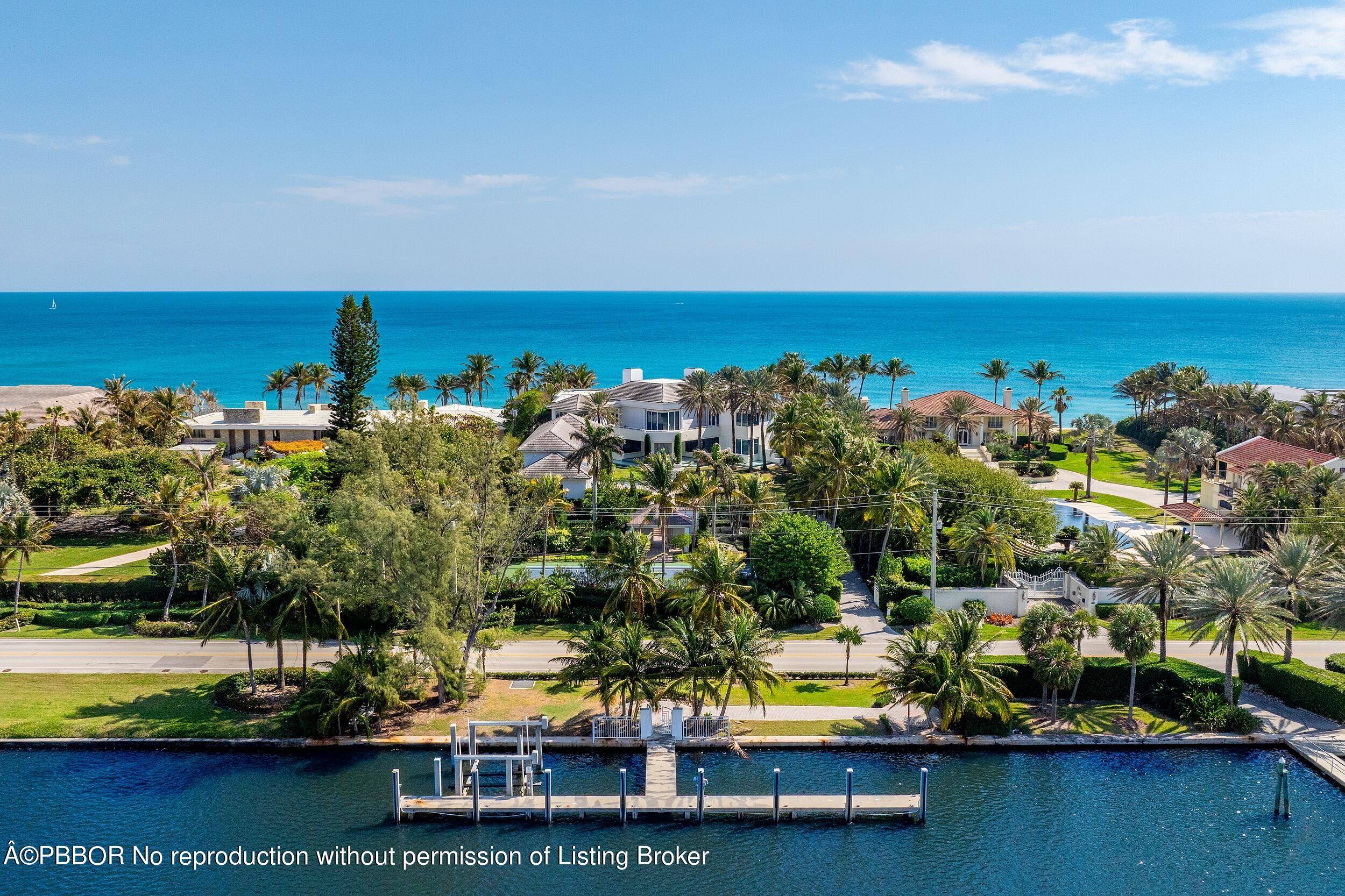 Spectacular Ocean to Lake estate with 7 bedrooms, 8 bathrooms and 3 half baths.