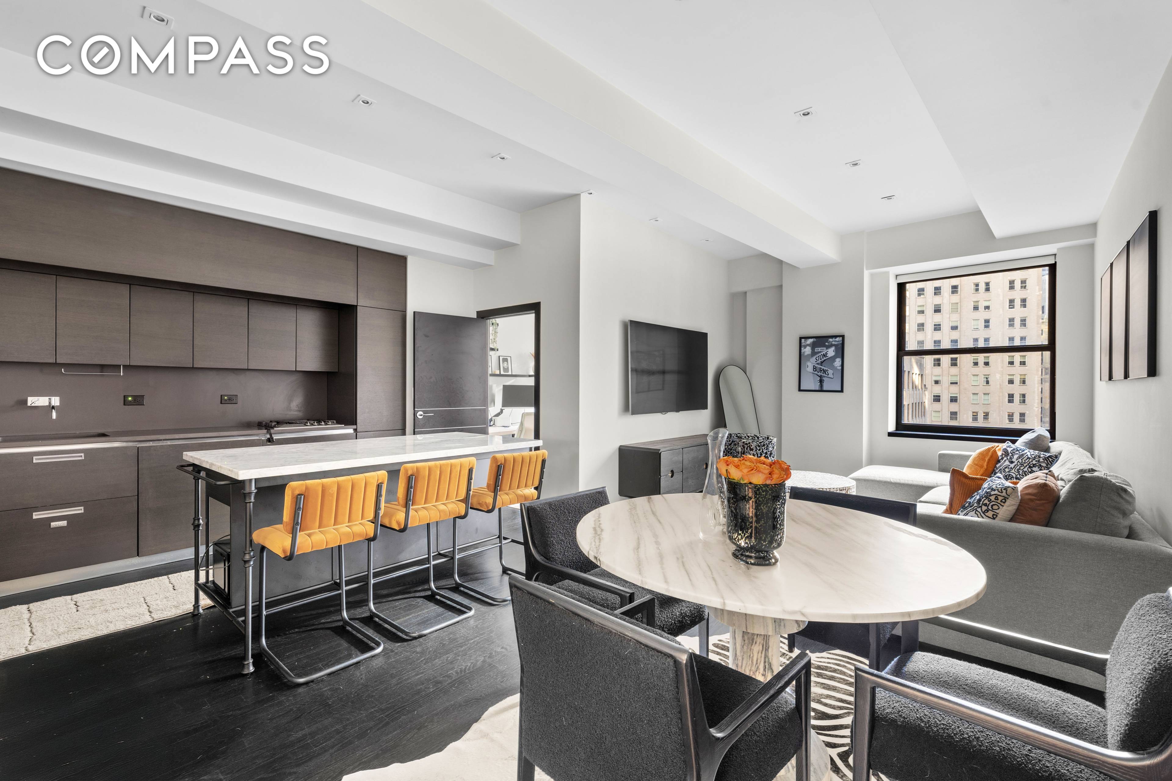 Sleek sophistication meets smart design in this expansive 1, 100 SF loft at the acclaimed Armani Casa, 20 Pine Street.