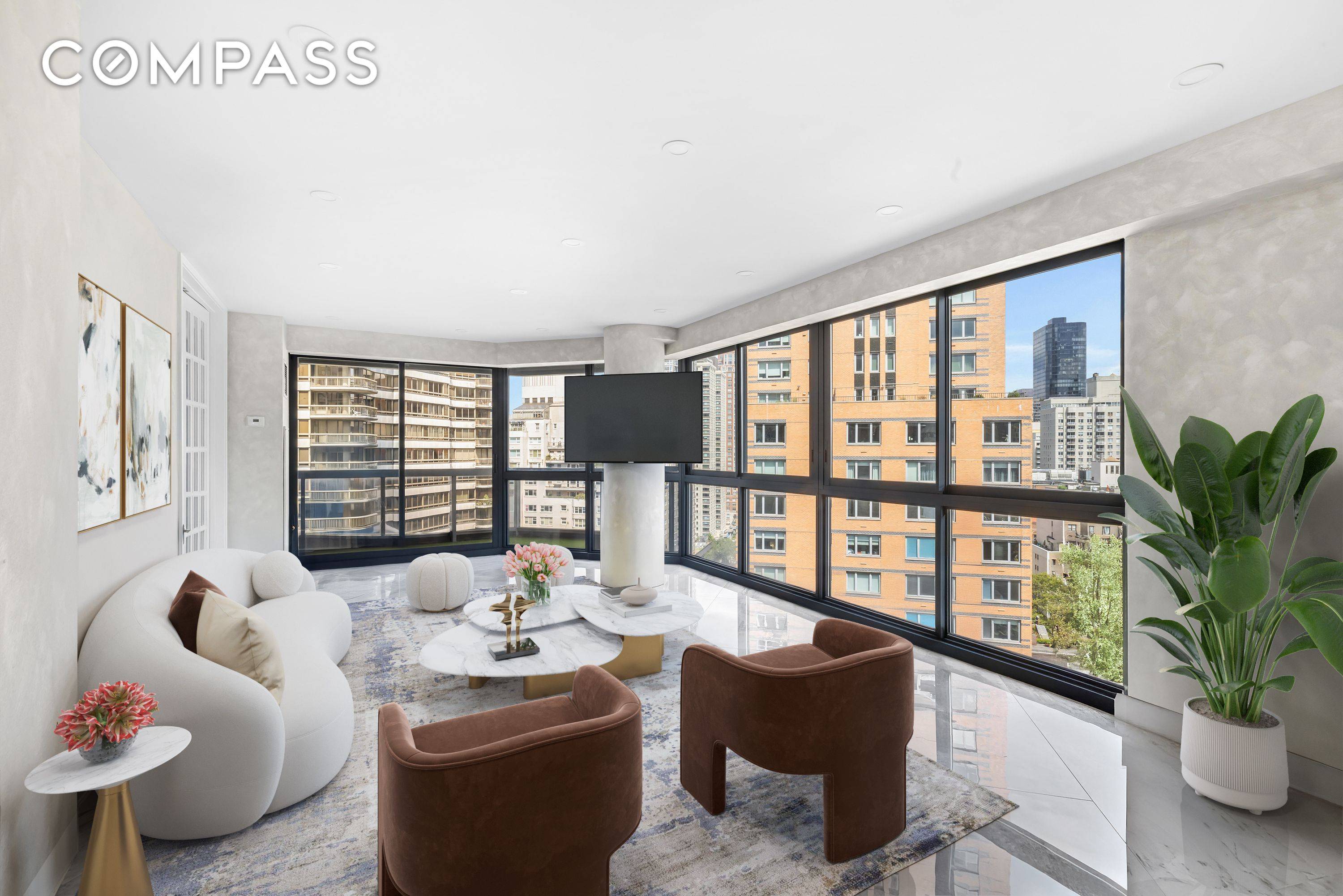 Location, light, and lavish gut designer renovation bring you this high floor corner residence.