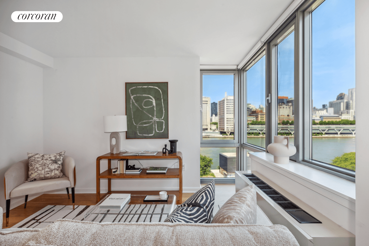 Welcome to 5D A Bright and Spacious One Bedroom Home with Northwestern Views of the Manhattan skyline and the East River.