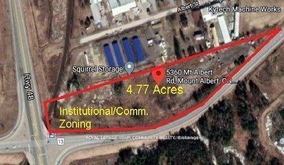 4. 77 Acres zoned C4ORM 95 Commercial Located North East corner of Highway 48 amp ; Mount Albert side road.