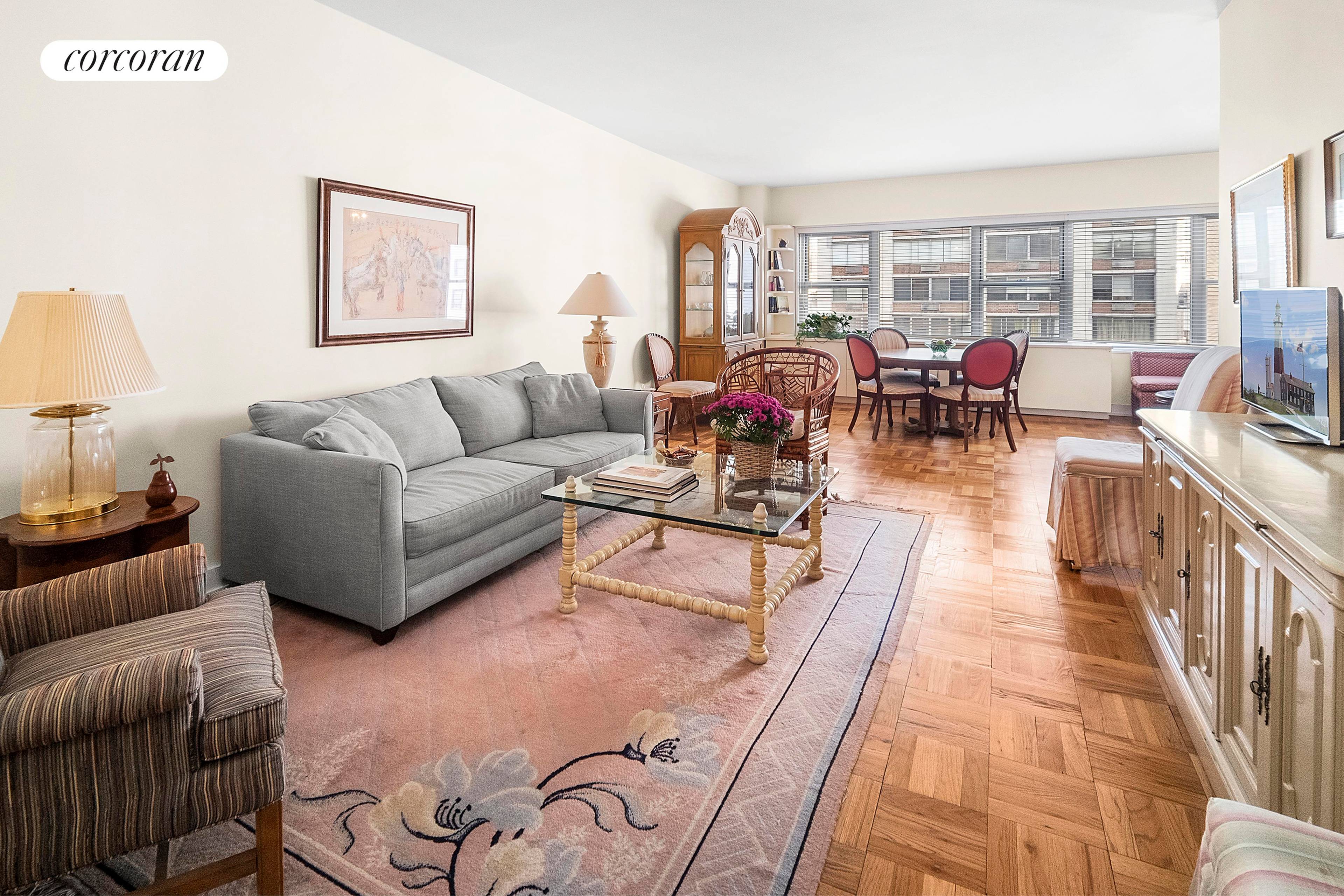 One of the largest 3. 5 room apartments in the highly regarded 360 East 72nd Street.