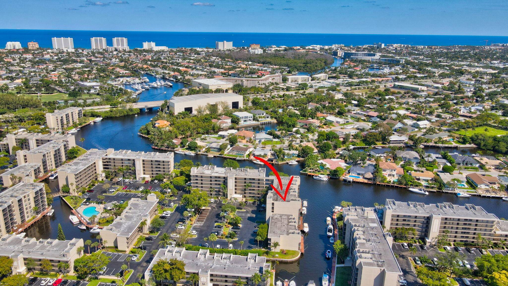 PRIVATE END UNIT ON 5TH FLOOR WITH BEAUTIFUL WATER VIEWS FROM WRAPAROUND SCREENED BALCONY.