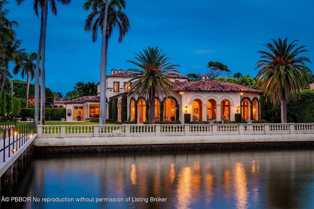 Spectacular Maurice Fatio designed Mediterranean Estate on the Intracoastal with gorgeous architectural detailing.