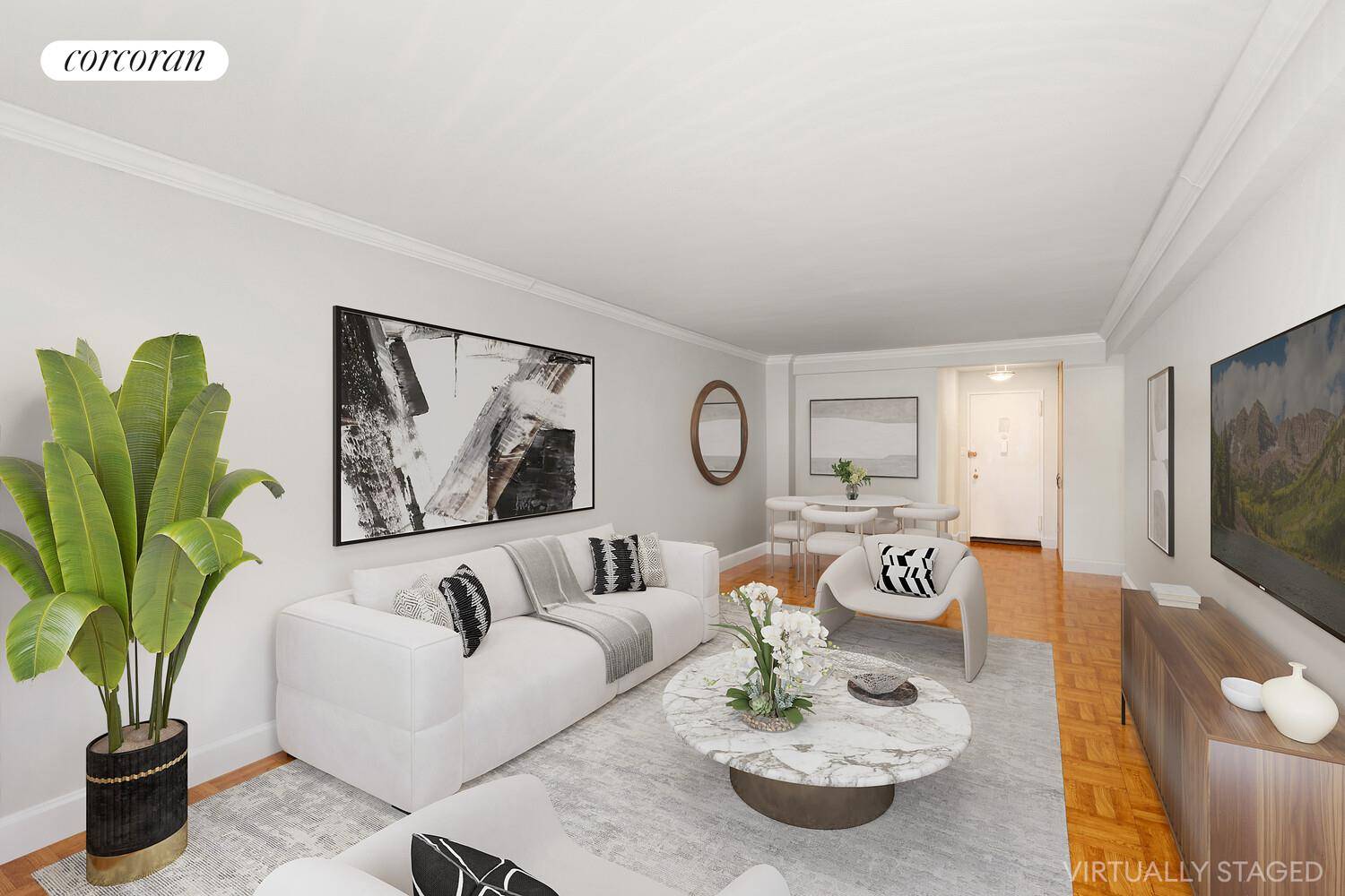 Located at 345 East 69th Street, an intimate full service co op, this spacious 1 bedroom, 1 bathroom home is cloaked in natural light.