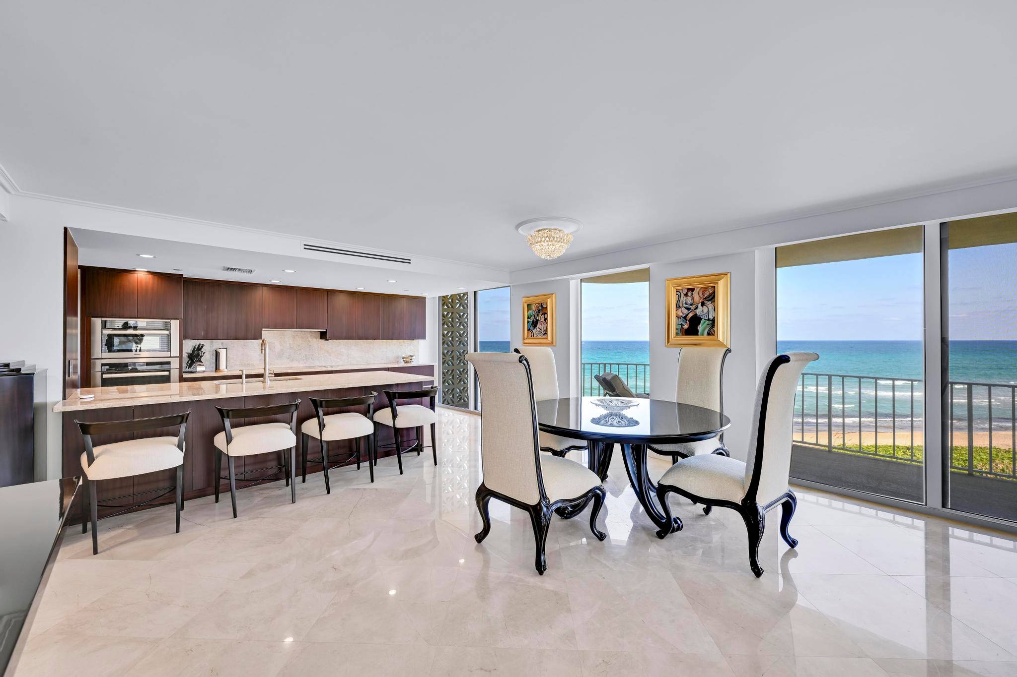 SUNRISE SUNSET from this Rare exquisitely renovated DIRECT OCEAN 3 bedroom, 2.