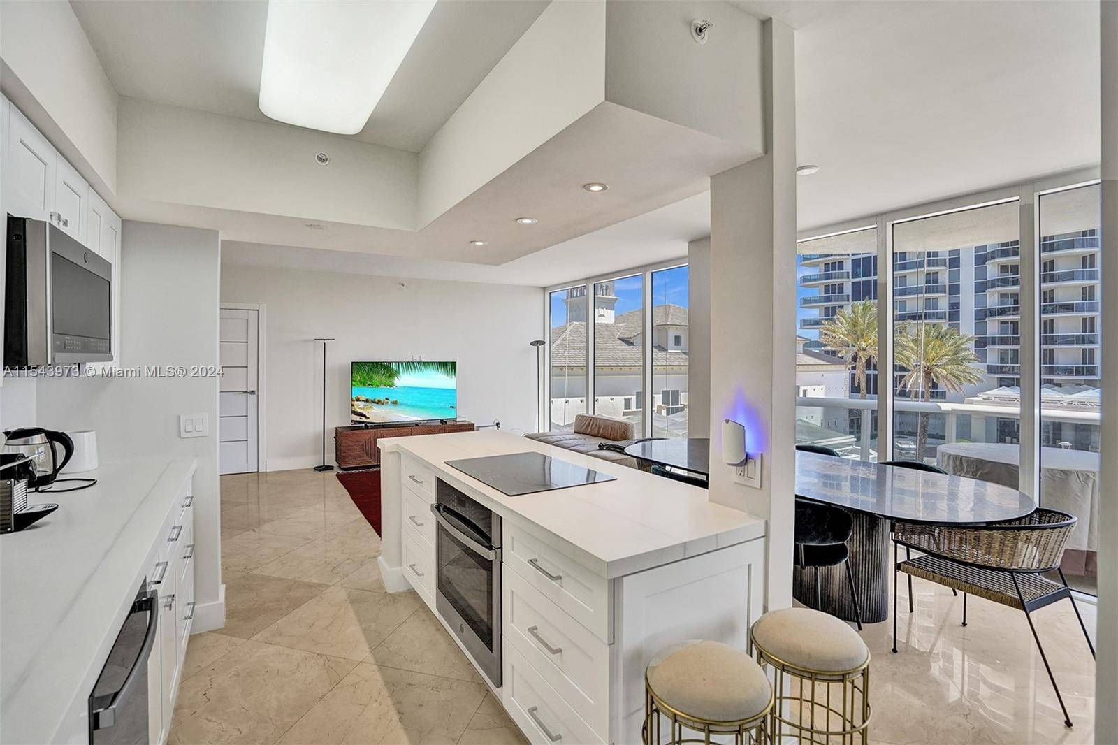 Enjoy beautifully renovated furnished 2BR 2BA corner unit at Blue Diamond.