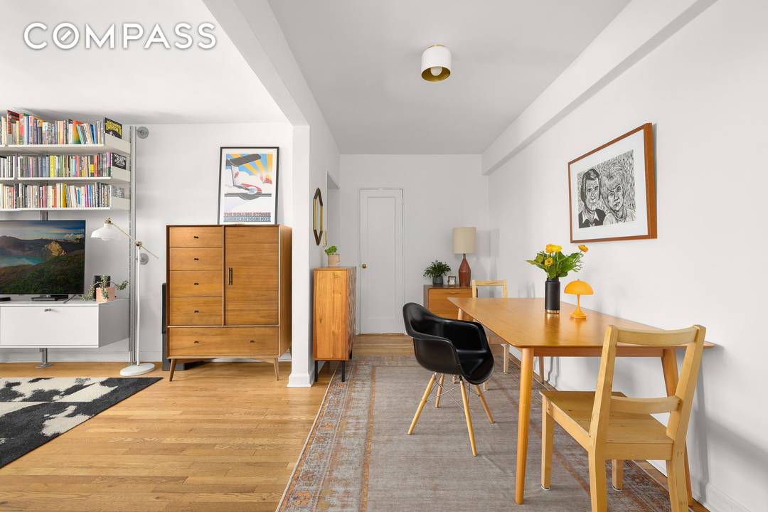 Residence 6E at 58 Dahill Road is a bright and beautifully maintained top floor one bedroom co op in prime Kensington, offering sweeping southwestern exposures, open sky views, and the ...