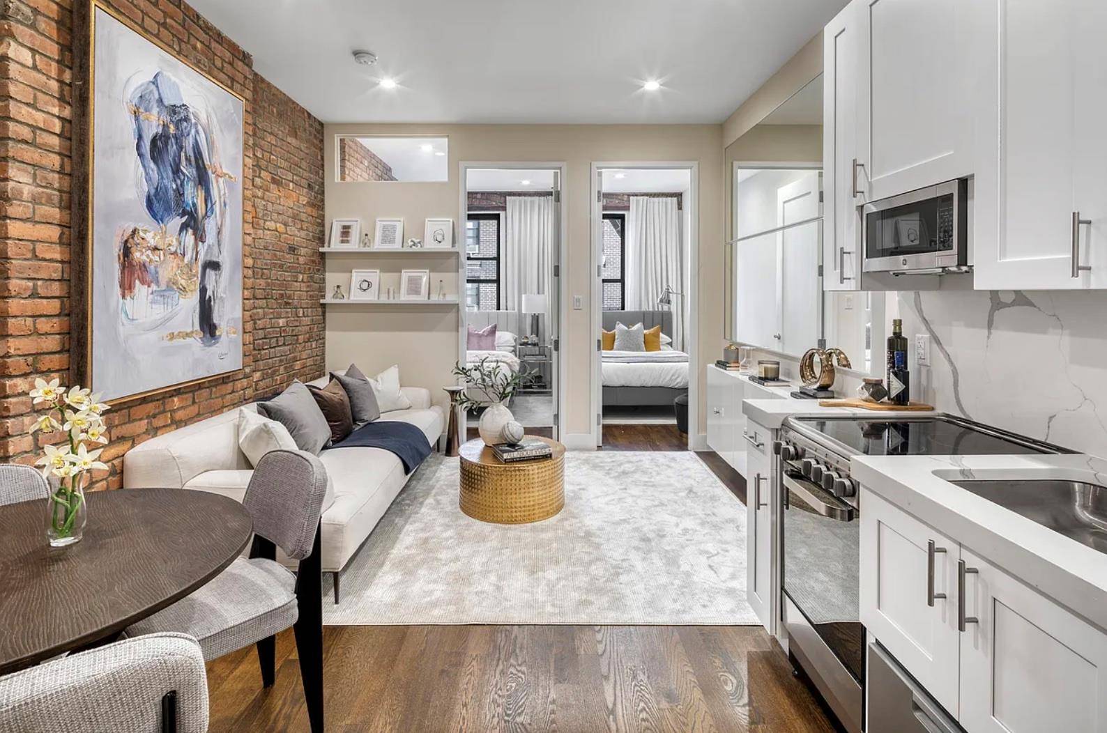 AVAILABLE AUGUST 1ST OPEN HOUSE BY APPOINTMENT This gorgeous 3BR apartment, which has undergone a stunning gut renovation, boasts an abundance of charm, such as exposed brick and hardwood floors.