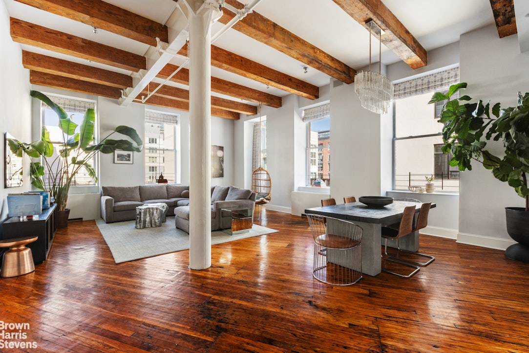 This three bedroom, two bathroom loft offers a rare blend of authentic industrial character and meticulously executed modern design in one of Williamsburg's premier addresses.