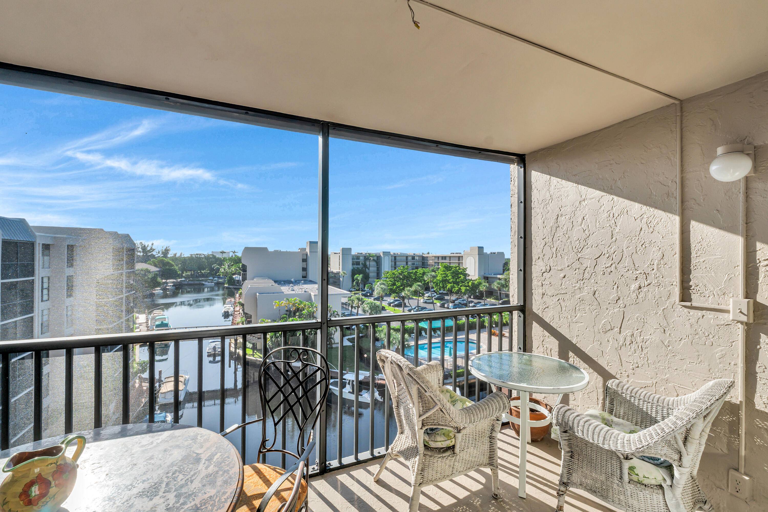 Welcome to 4 Royal Palm Way, Unit 601, a spacious two bedroom, two bath condo offering 1, 130 square feet of bright, open living in Boca Bayou's gated waterfront community.