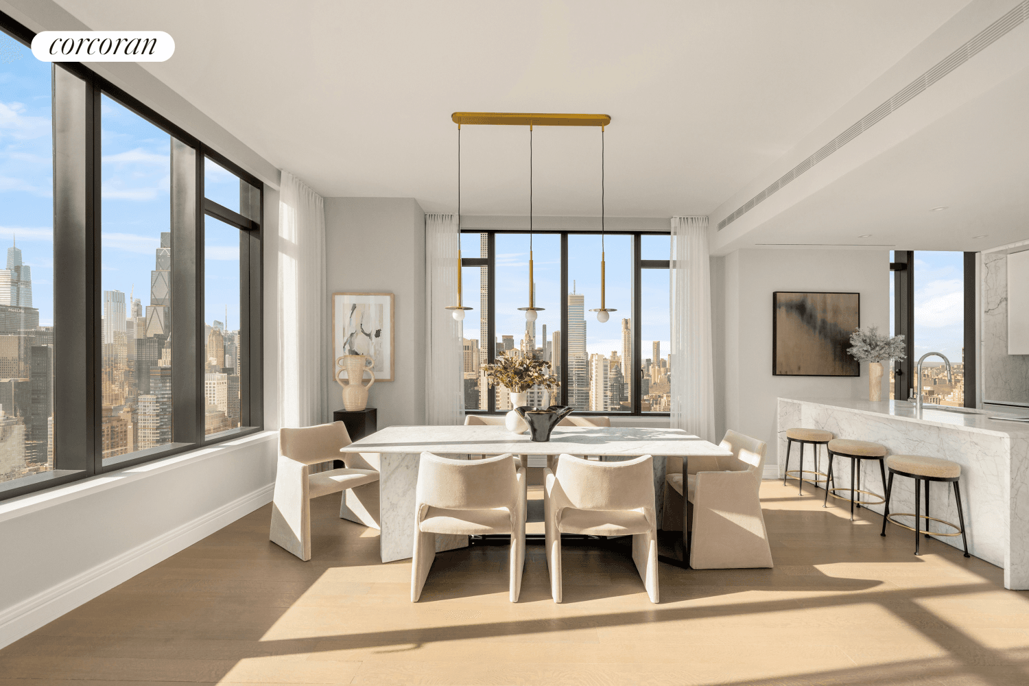 Available for immediate occupancy, Residence 51B at Sutton Tower offers expansive living and views of the east river and Manhattan's most iconic landmarks.