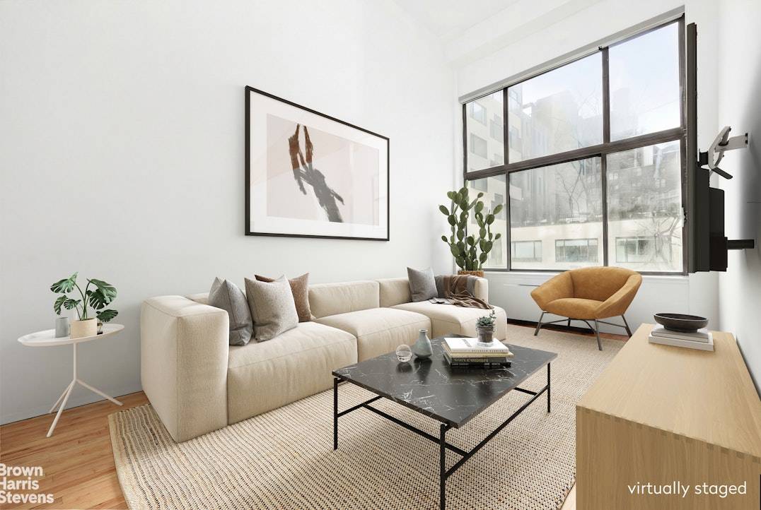 RARE TRIPLE LEVEL LOFT with PRIVATE OFFICE, 3 FULL BATHS and DOUBLE HEIGHT CEILINGS Discover an architectural masterpiece across three dramatic levels.