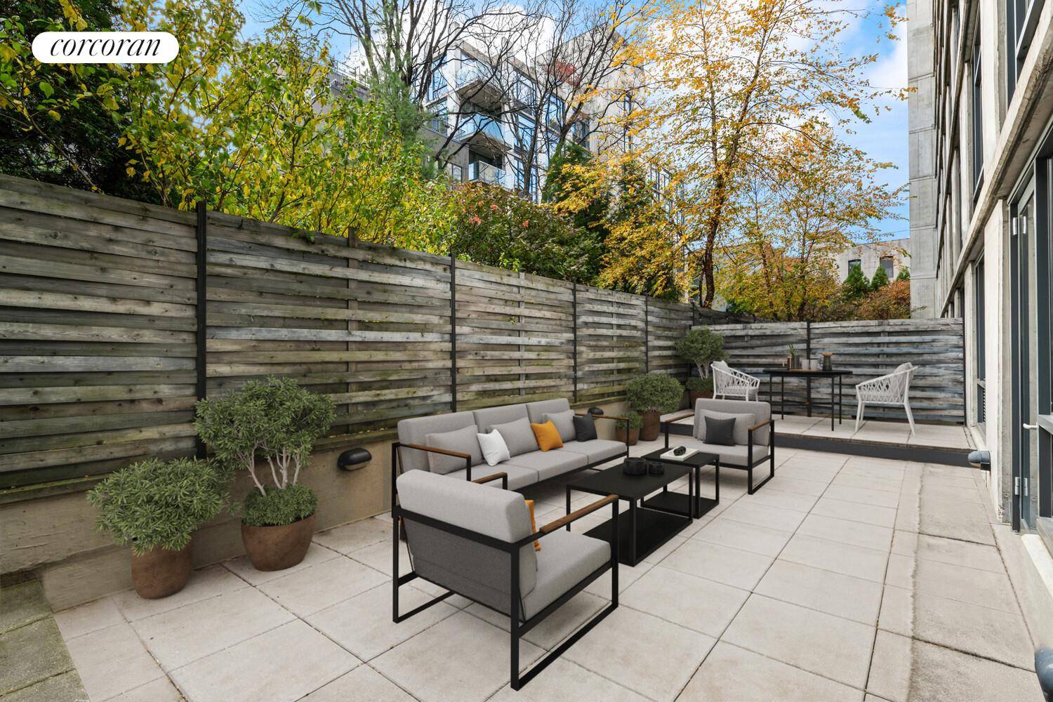 Make Williamsburg your home with this two bed two bathroom apartment a huge private outdoor space.