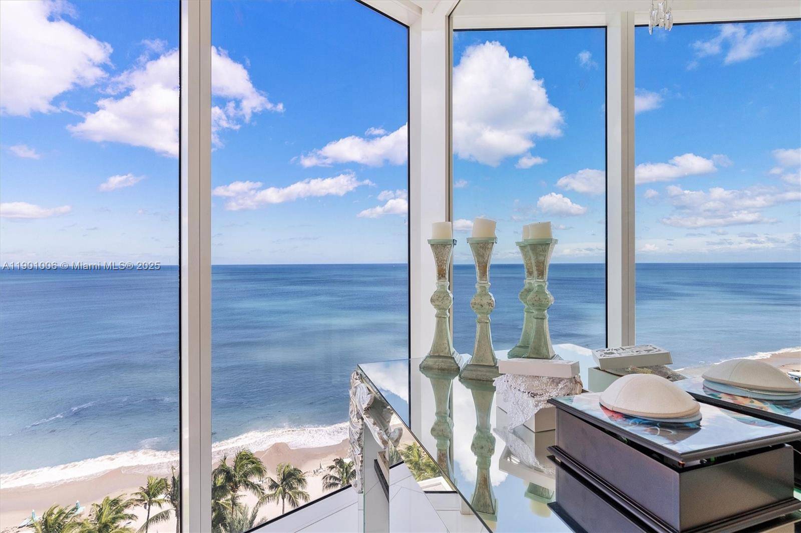 Experience South Florida luxury living in this CORNER NE oceanfront residence at Trump Hollywood.