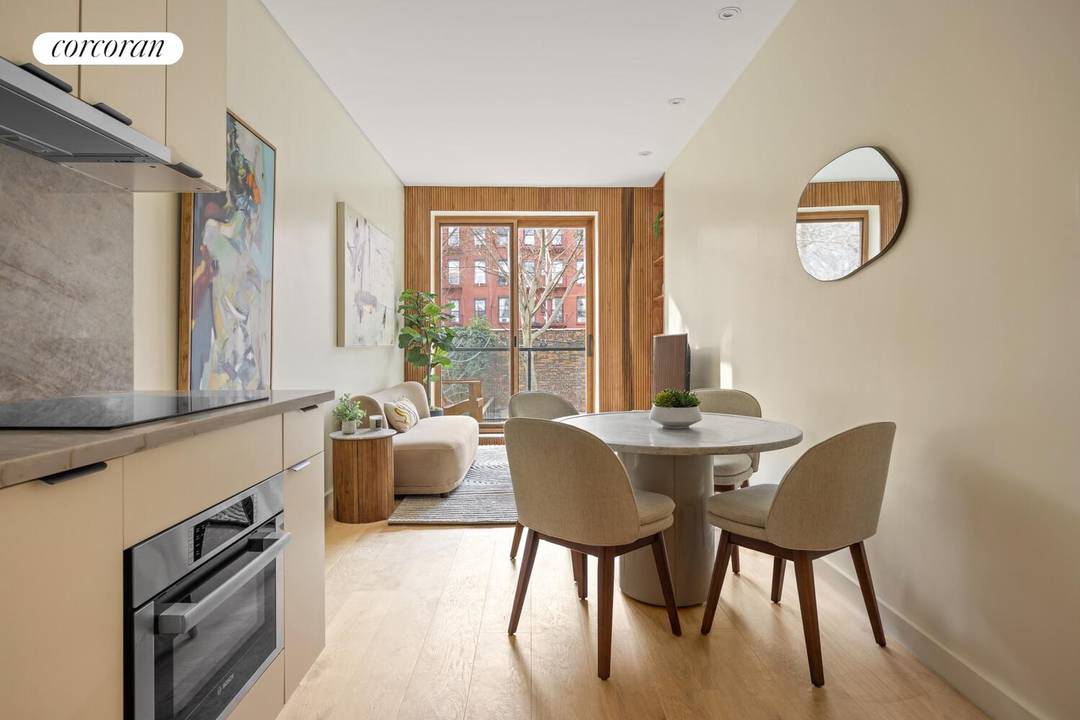 Welcome to Residence 2R at 598 Sterling Place a thoughtfully designed one bedroom, one bath home spanning 562 square feet, where warm materials, clean lines, and seamless indoor outdoor living ...