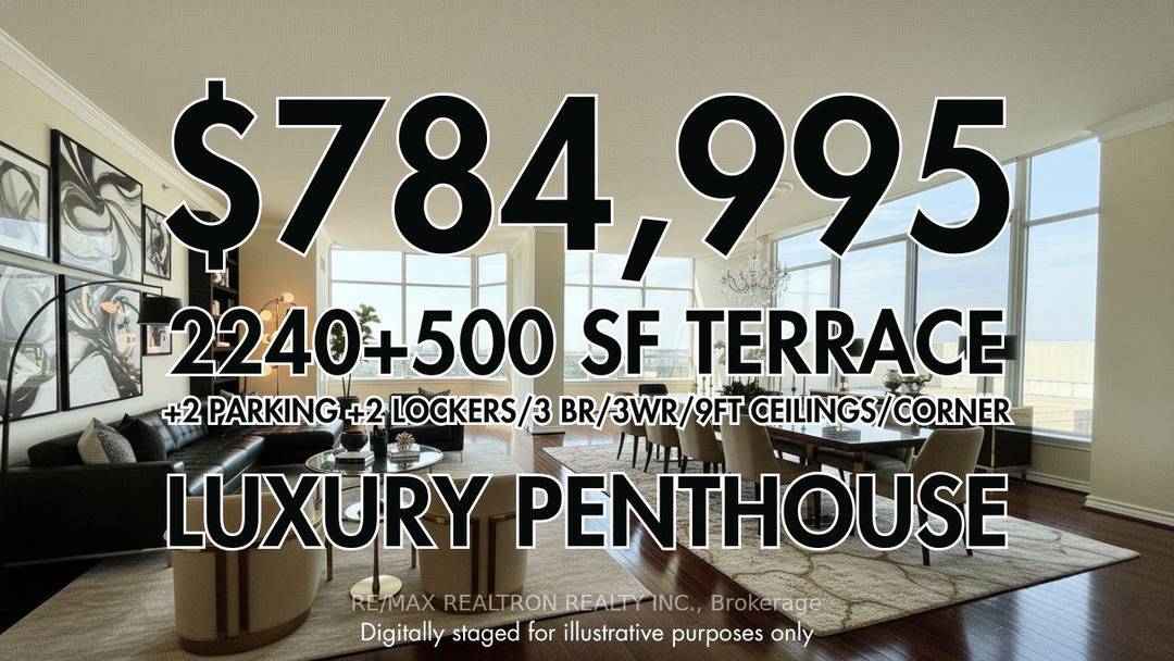 Rare Luxury Corner Double Unit Penthouse One Of A Kind !