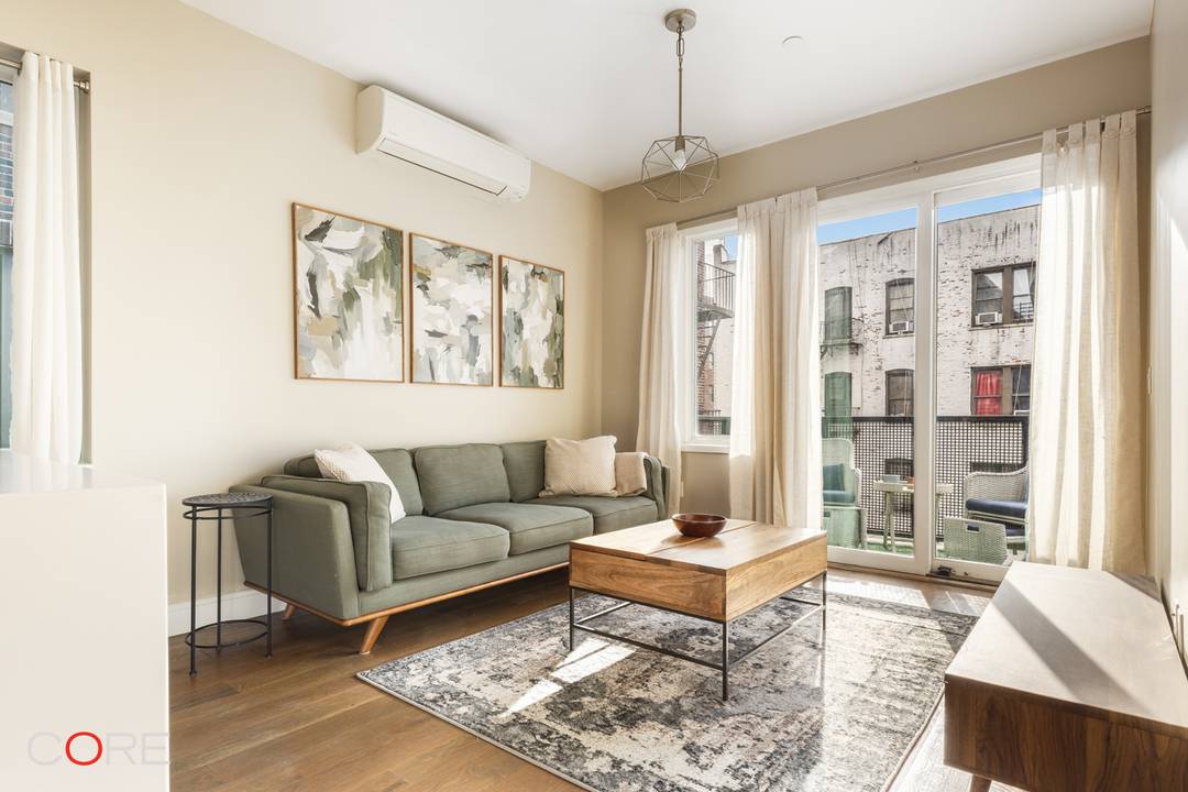 Residence 3C is a two bedroom, one and a half bath home with sunny southwest exposures and a private balcony, moments from Prospect Park, in a boutique full amenity condominium.