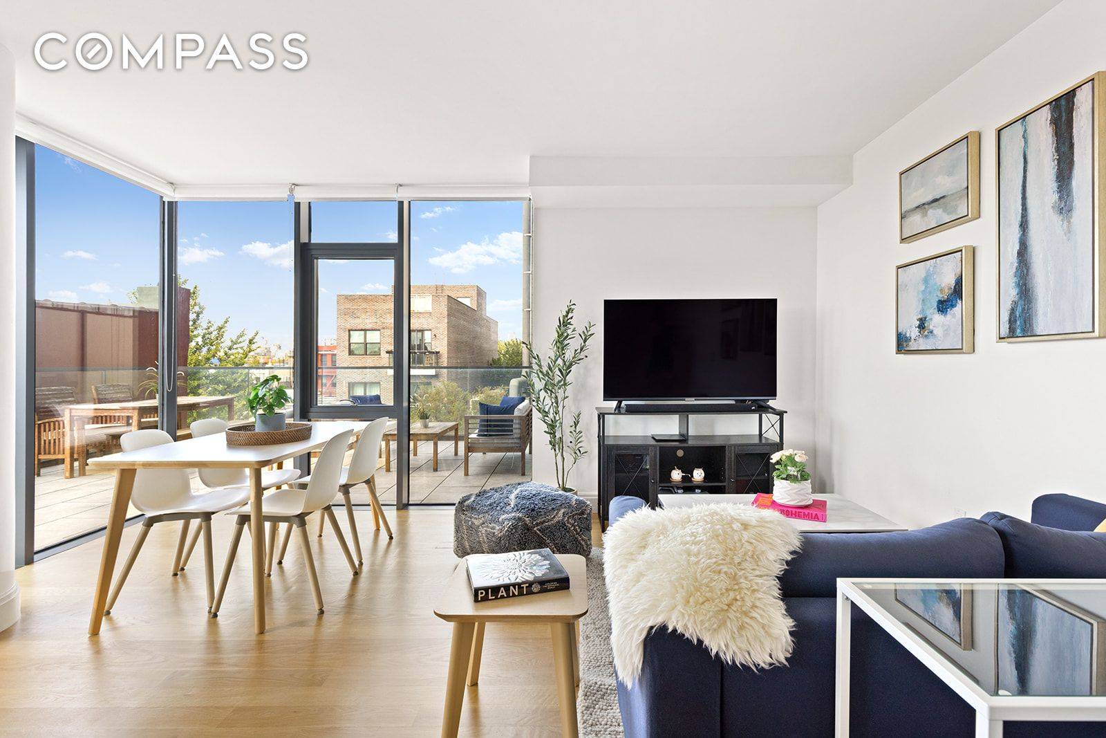Luxury Indoor Outdoor Living with a Rare 640 SQFT Wraparound Terrace in Prime Park Slope Welcome to Residence 4D at 554 Fourth Avenue, a striking one bedroom, one bath home ...