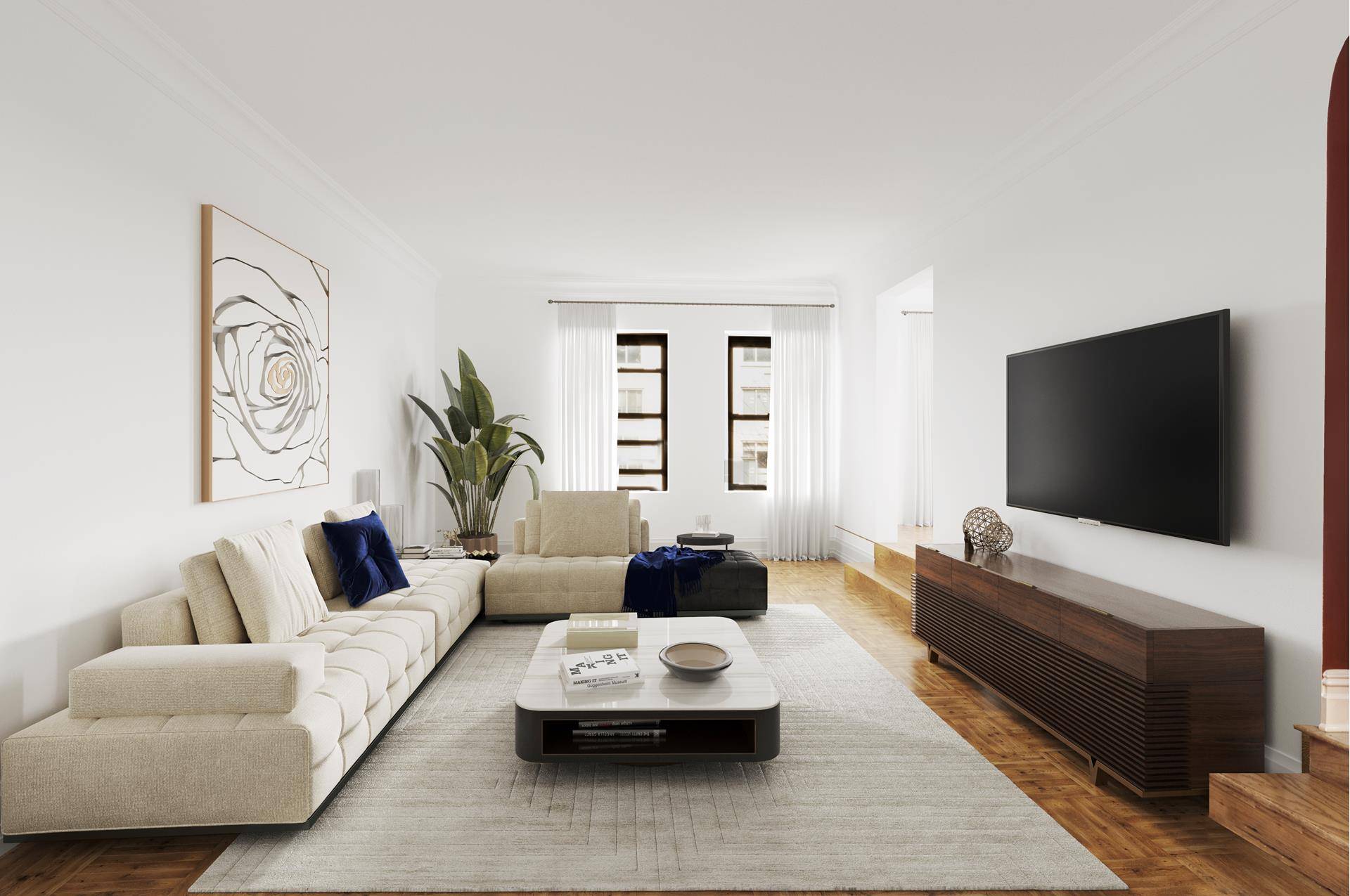 This beautifully renovated 2 bedroom, 2 bathroom residence offers a spacious and inviting layout, featuring a separate dining area that flows seamlessly into a large sunken living room overlooking 86th ...