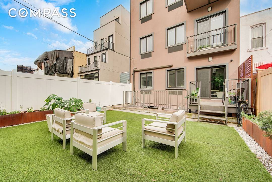 This rare 1, 094 SF duplex condo lives like a two bedroom, with 1.