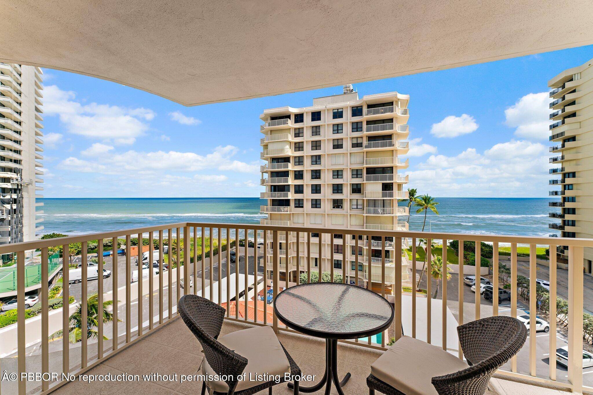 Beautifully renovated 2 bedroom, 2 bath corner condo on Singer Island offering stunning ocean and Intracoastal views.