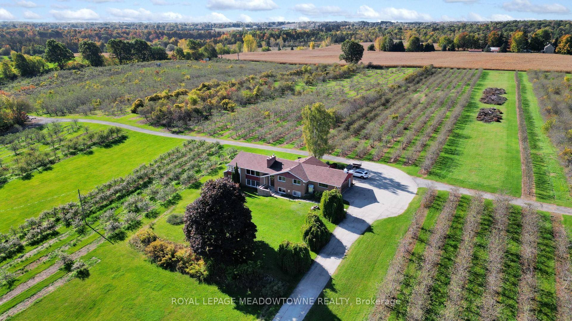 Apple orchard amp ; Cidery located at the high visibility corner of Milburough Line and Carlisle Road.