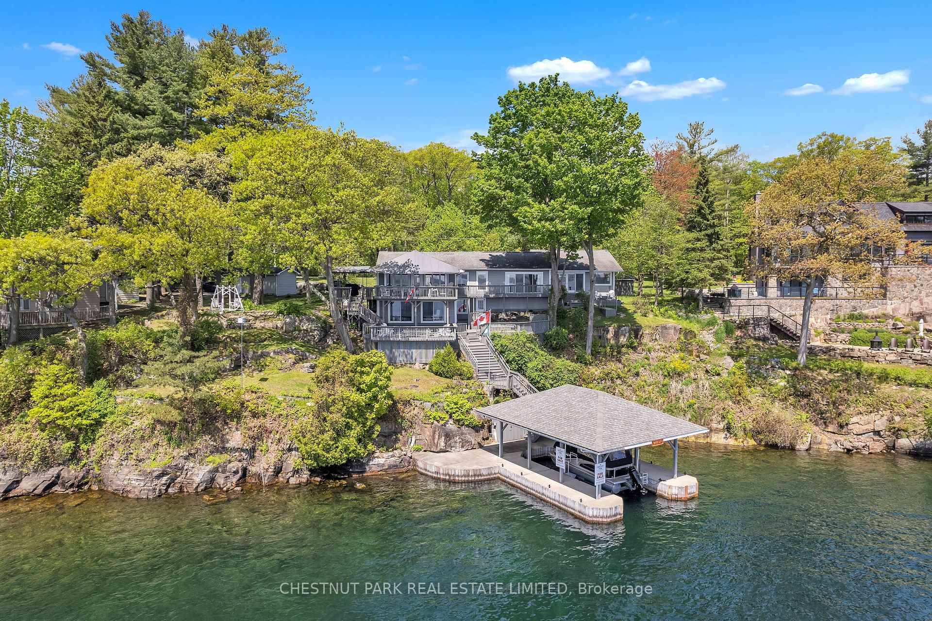 At the river's edge, this home offers a rare opportunity to own a beautifully maintained waterfront retreat with outstanding views of the Thousand Islands.