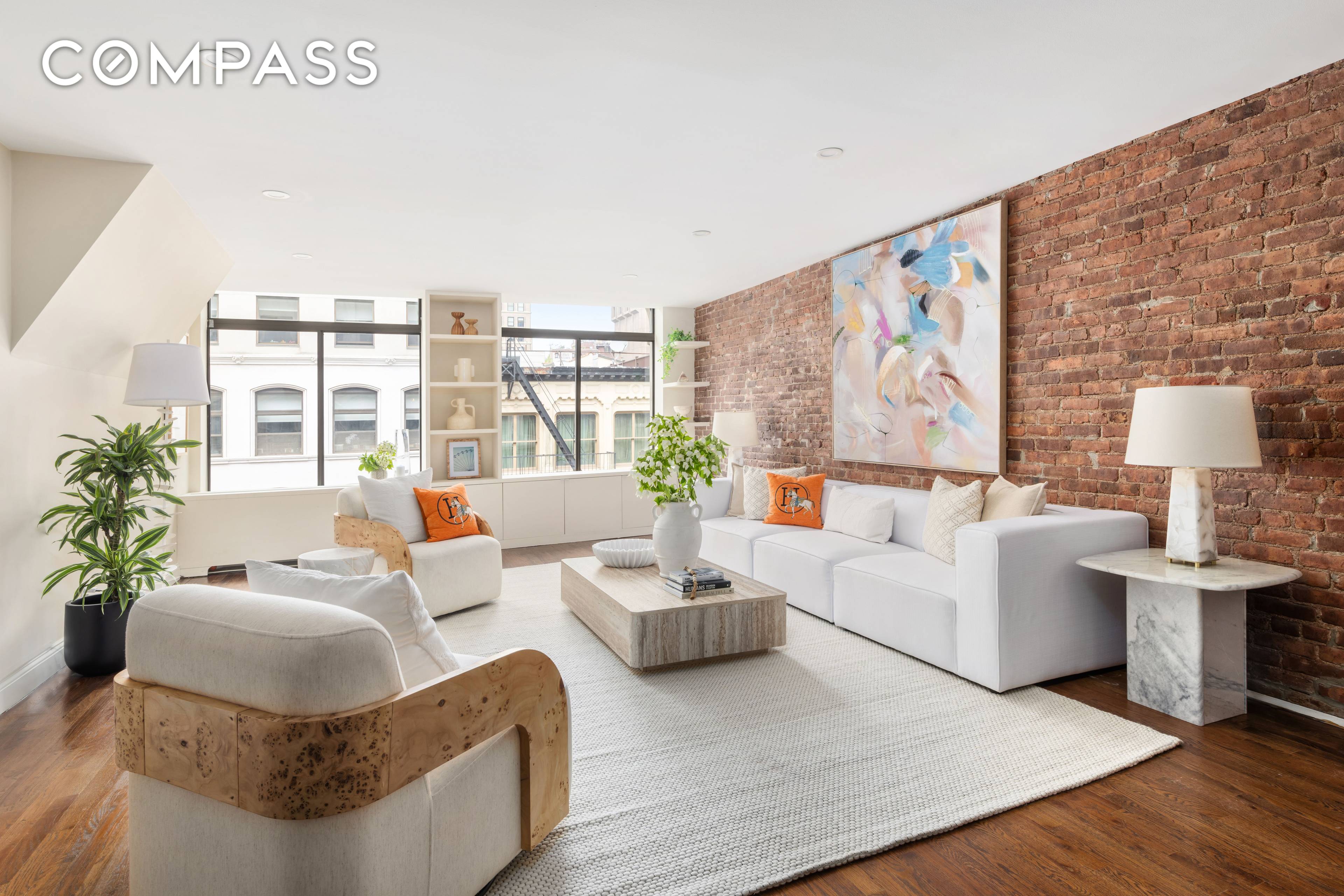 Welcome to a pristinely renovated three bedroom two bathroom home that perfectly captures the essence of sophisticated TriBeCa living.