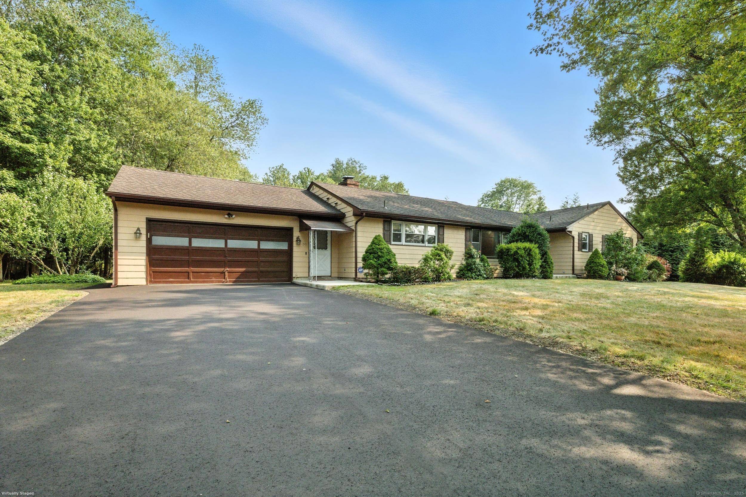 Tucked away on a quiet, tree lined road and surrounded by mature evergreens, this beautifully maintained Ranch offers over an acre of privacy and more than 1, 700 square feet ...