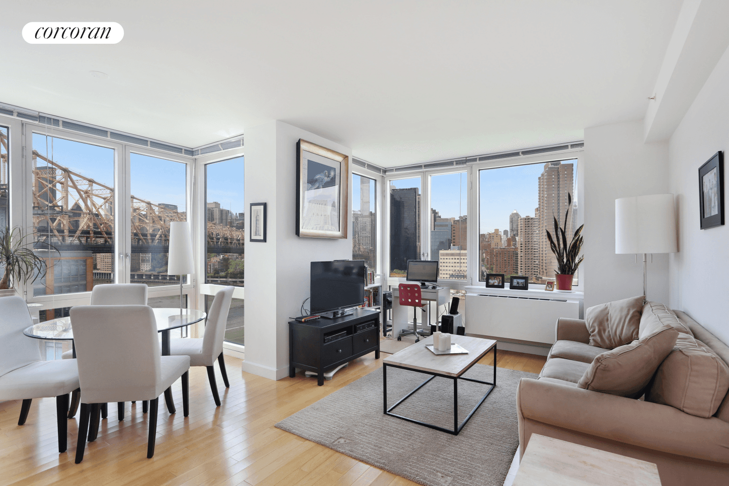 This is One of The Best High Floor Massive 2 Bedrooms 2 Bathrooms with Dining Alcove in One of the Most Desirable Condo Buildings on Roosevelt Island !