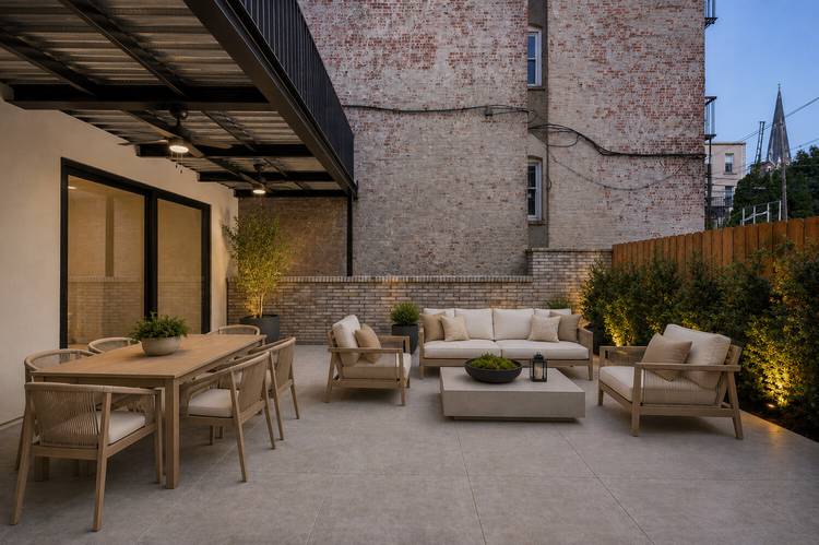 IMMEDIATE OCCUPANCY Full floor two bedroom, two bathroom residence with approx 500 sq ft of private outdoor space, in the heart of Greenpoint.