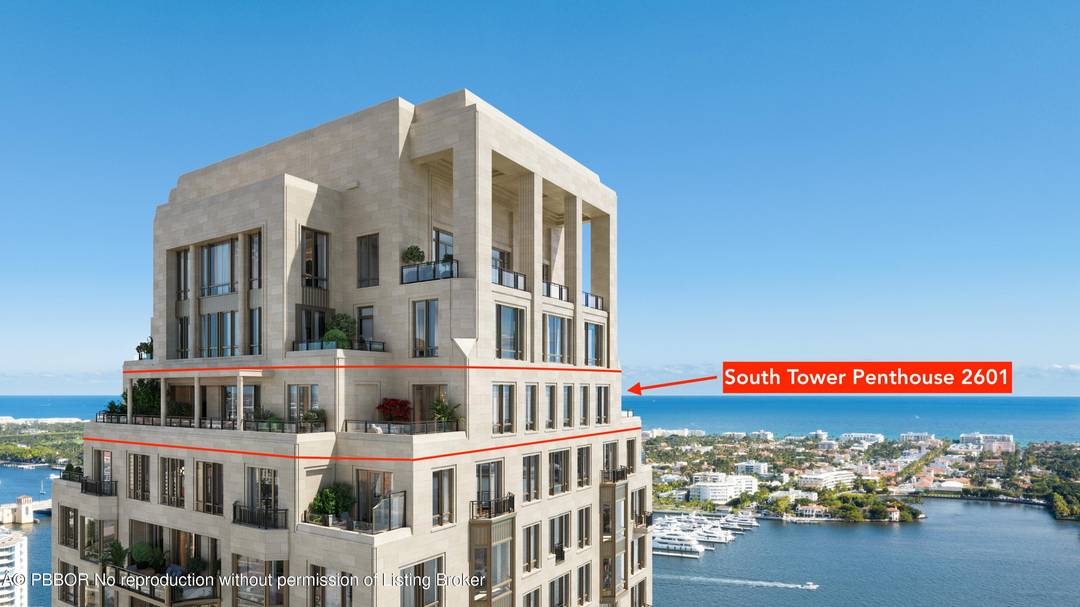 South Tower Penthouse 2601 at South Flagler House is an unparalleled waterfront residence offering 4 BR, 5.