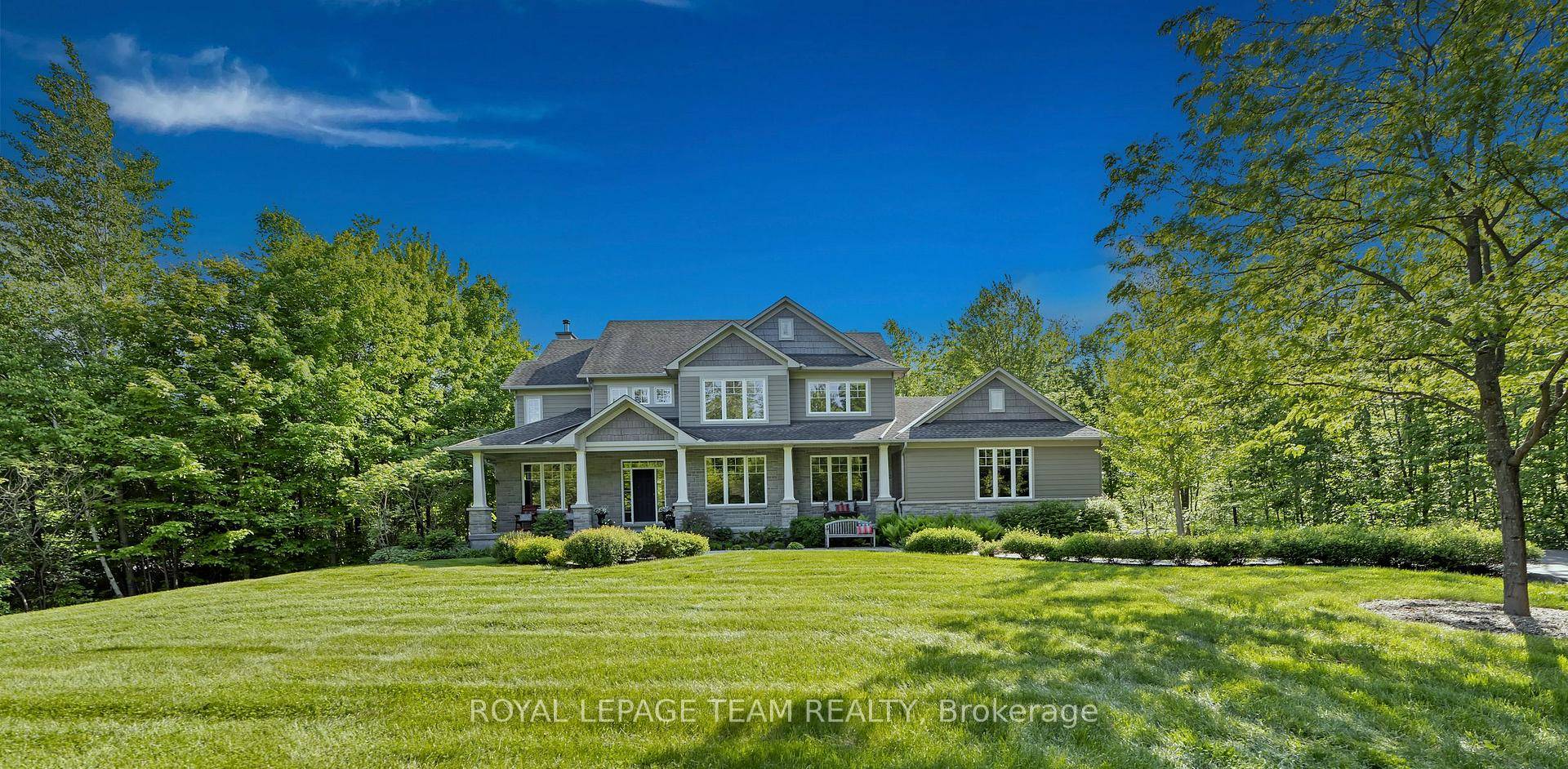Nestled on a private, wooded 2 acre lot in prestigious Ridgeside Farms, this Landark Custom executive home, featuring 4 1 bedrooms and 4 baths, offers elegance, comfort, amp ; functionality ...