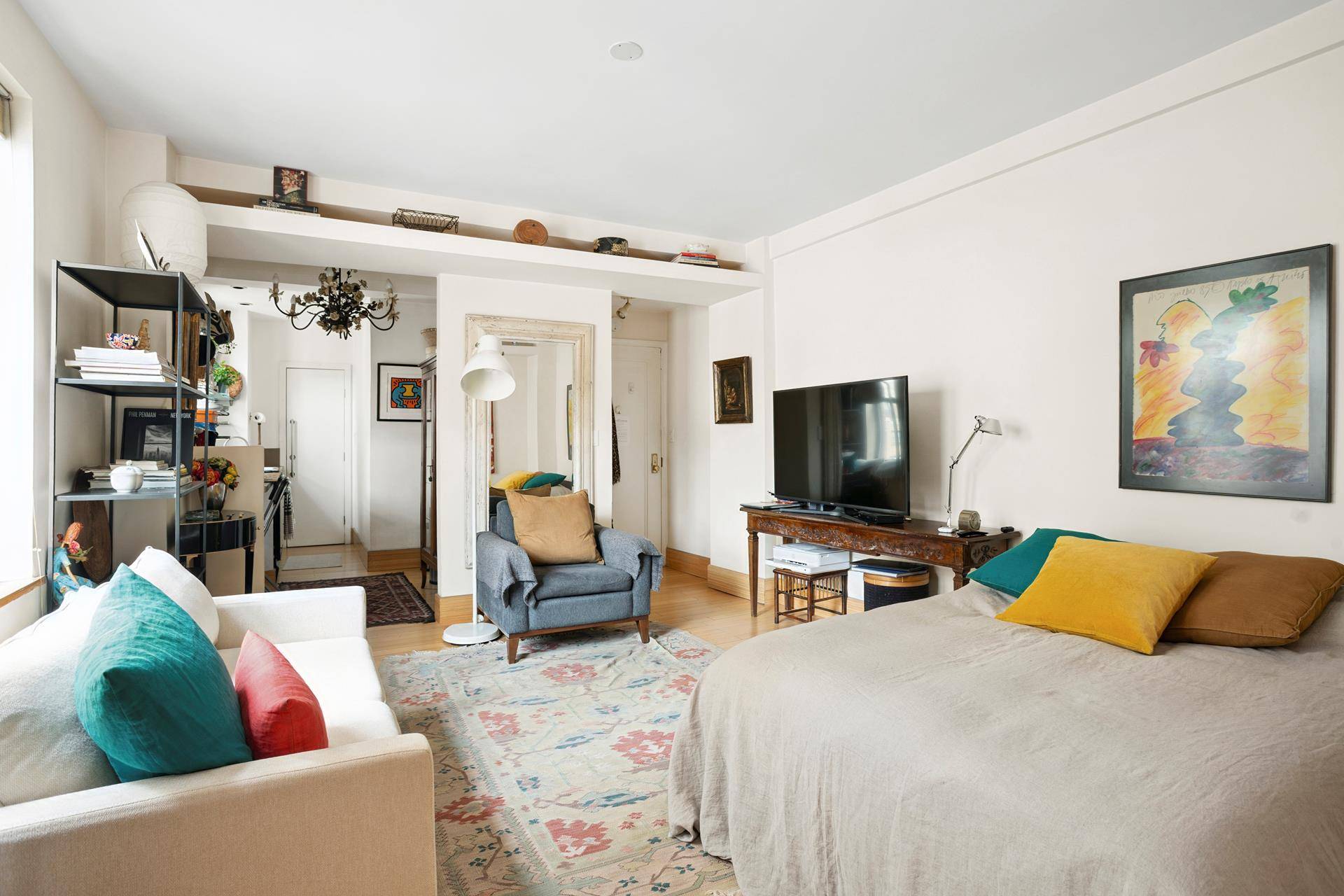 This studio apartment on a high floor facing east.