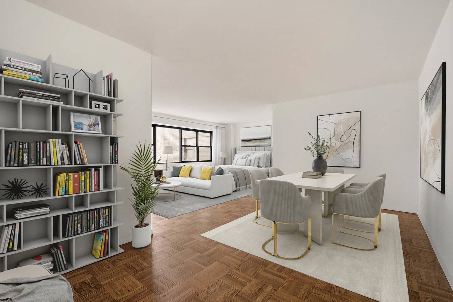 Welcome to Apartment 31K an oversized high floor alcove studio that can easily be converted into a one bedroom, with spectacular views.