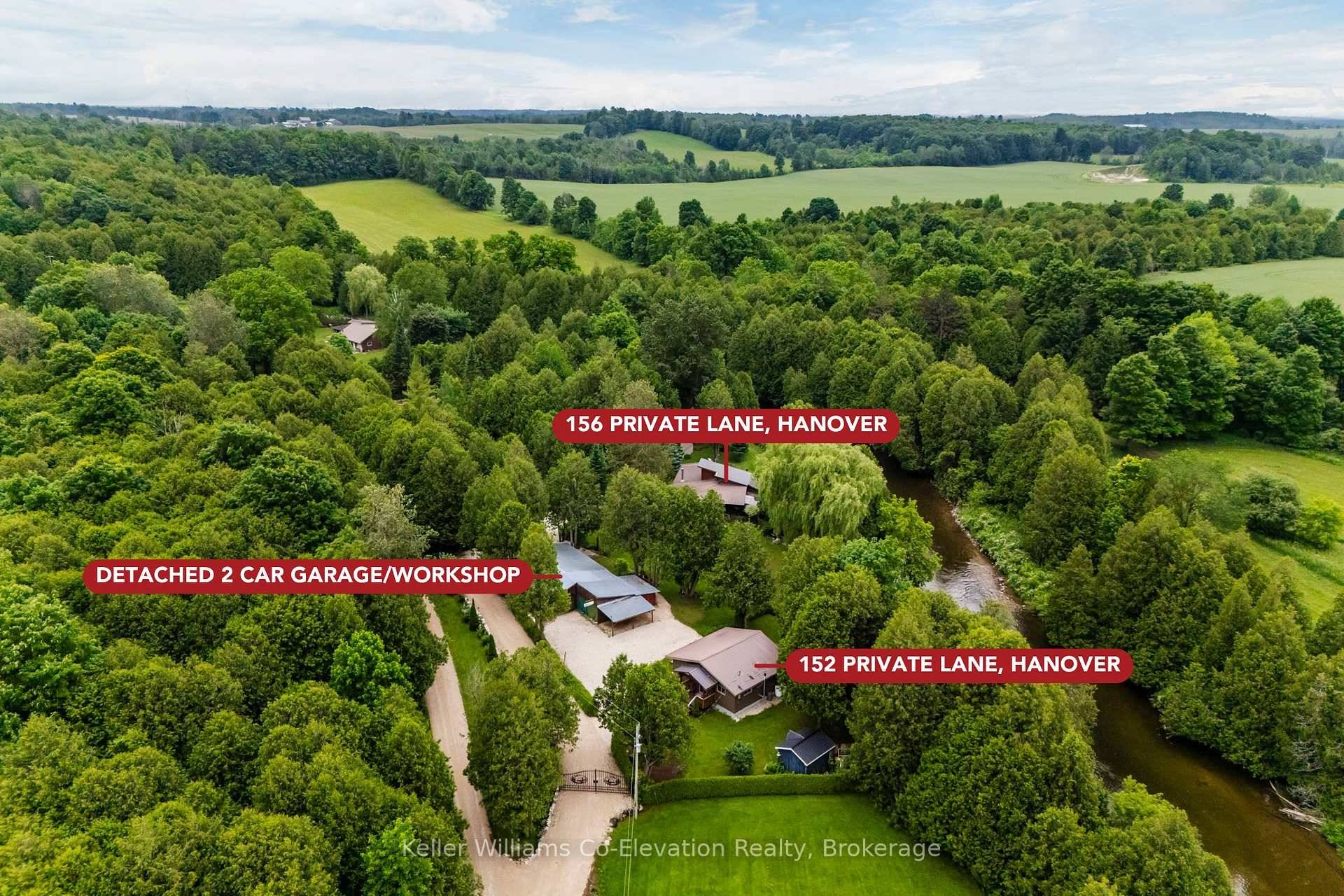 Exceptional property with two homes and a detached garage nestled on 379 feet along the Saugeen River.