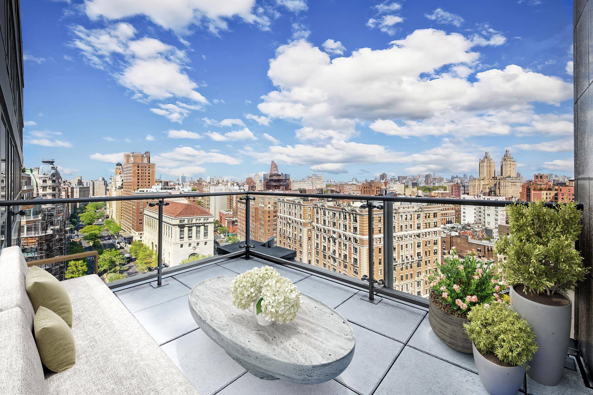 This beautiful, 4 bedroom, 4 and a half bathroom home showcases a private terrace and open views over the Upper West Side and beyond.