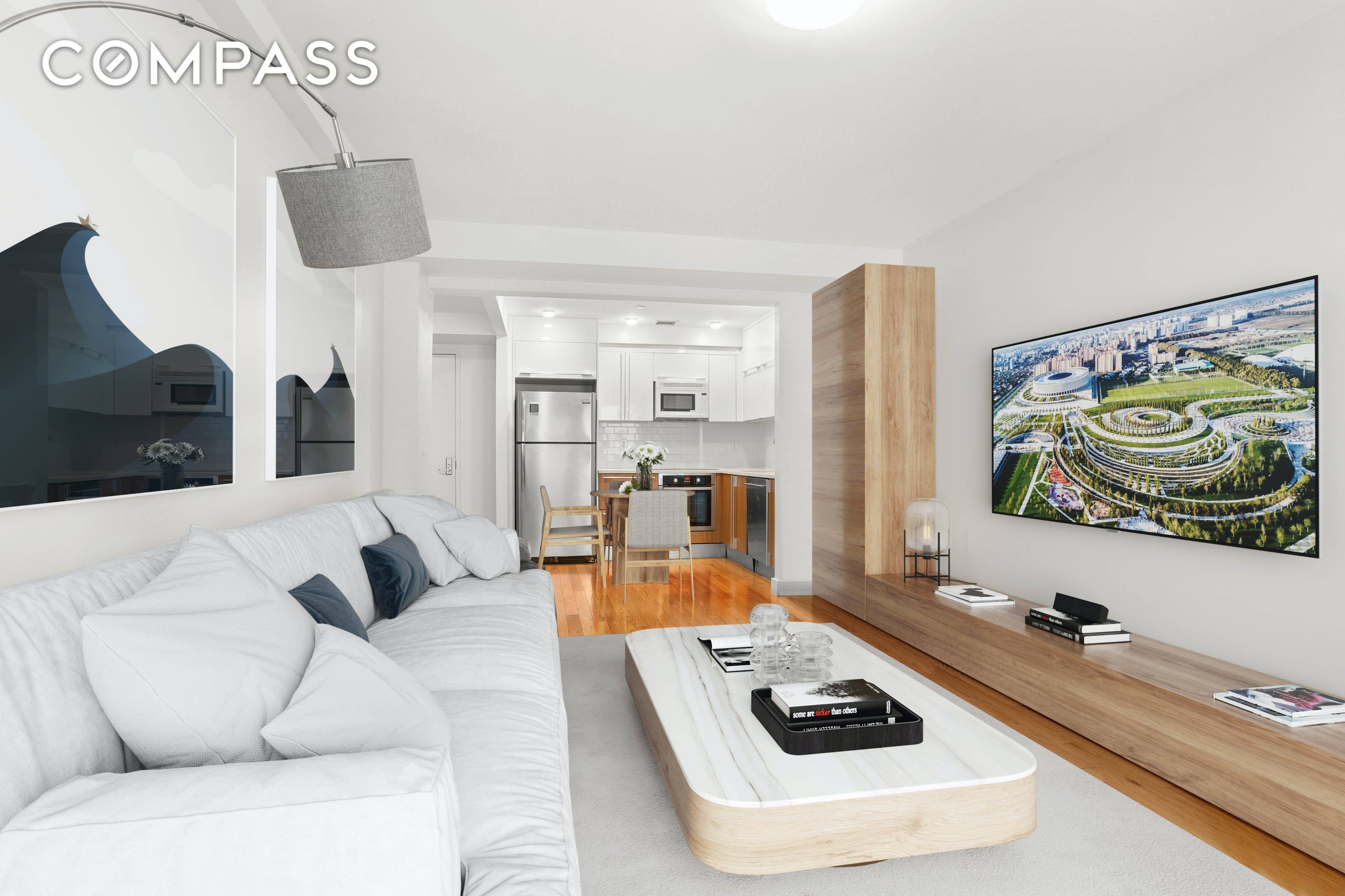 Welcome to this pristine, spacious, luxury 1BR condo with a private balcony in the heart of Astoria.