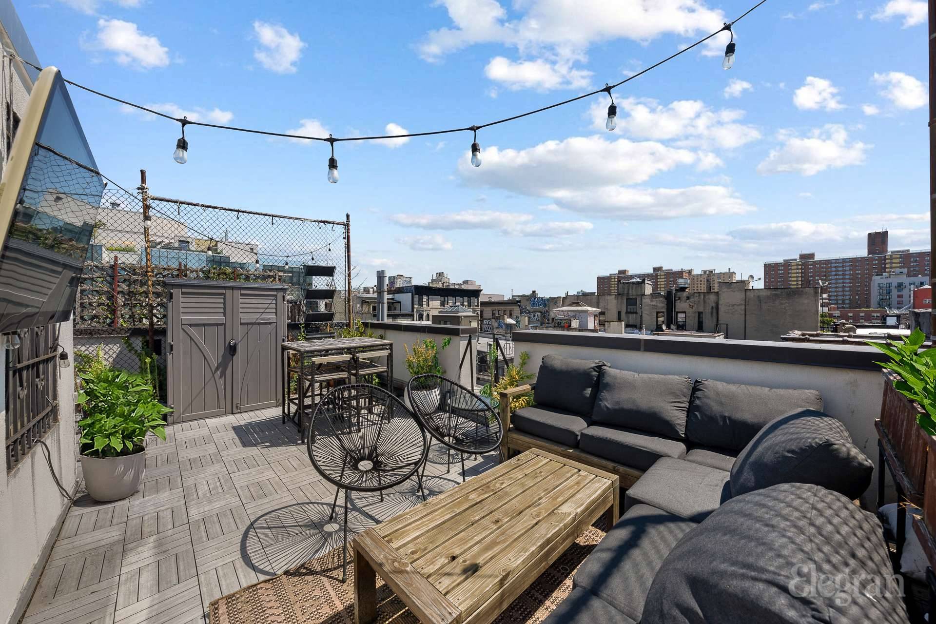Welcome to this sun drenched duplex tucked within a classic walk up on a tree lined Lower East Side block.