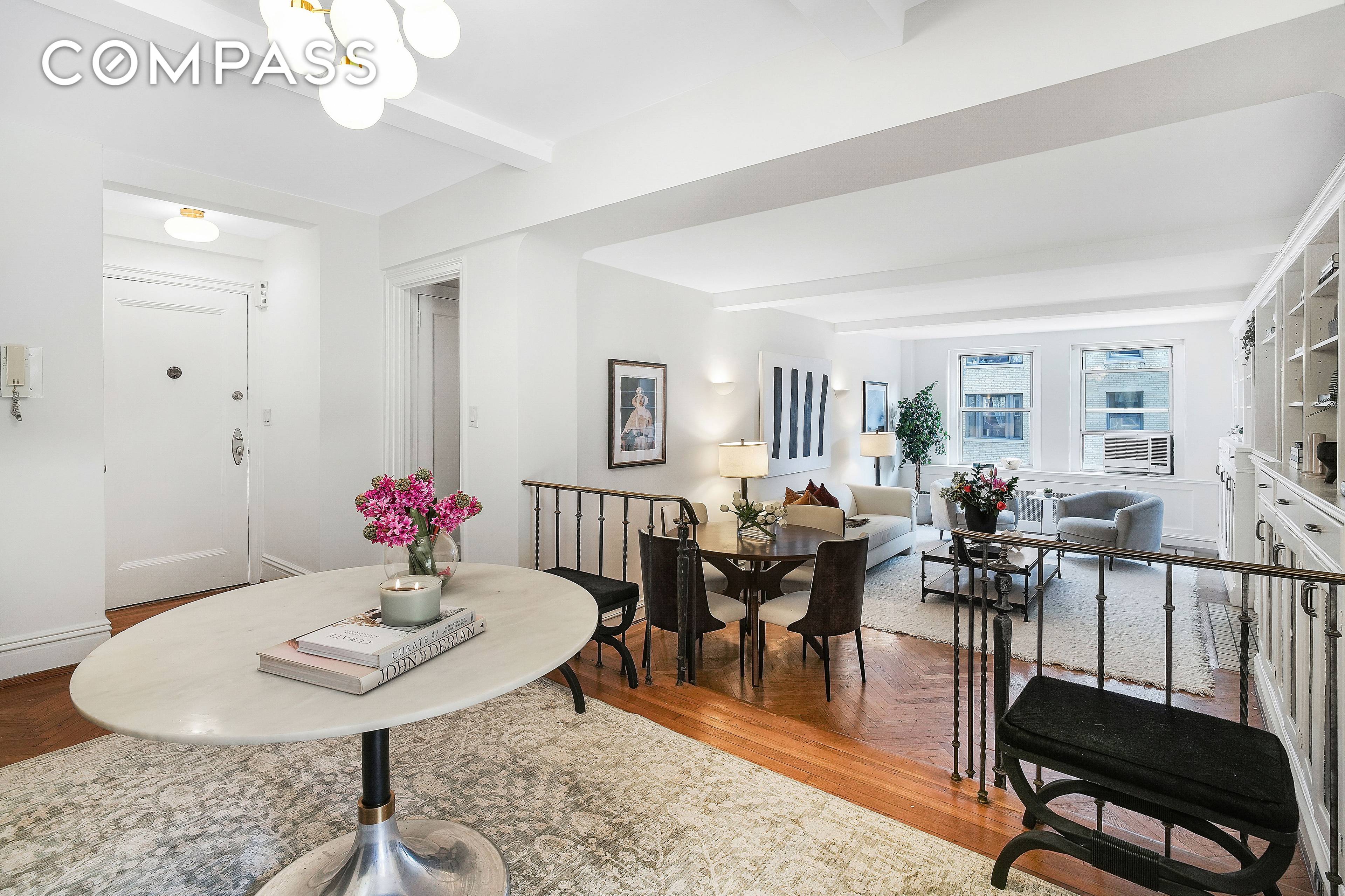 An exclusive, rarely available home in a building with longtime staff and owners who foster a truly special community.